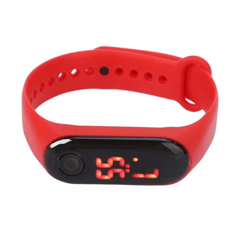 woobles Mini Children Electronic Watch Red LED Simple Student Sports Electronic Watch with Silicone Watch Band(Red) - Image 3